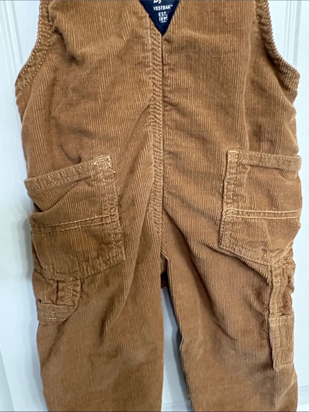 OshKosh B'gosh Tan Brown Corduroy Kids Overalls‎